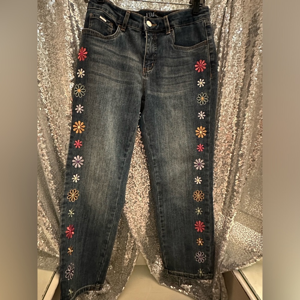 French Dressing embroidered jeans